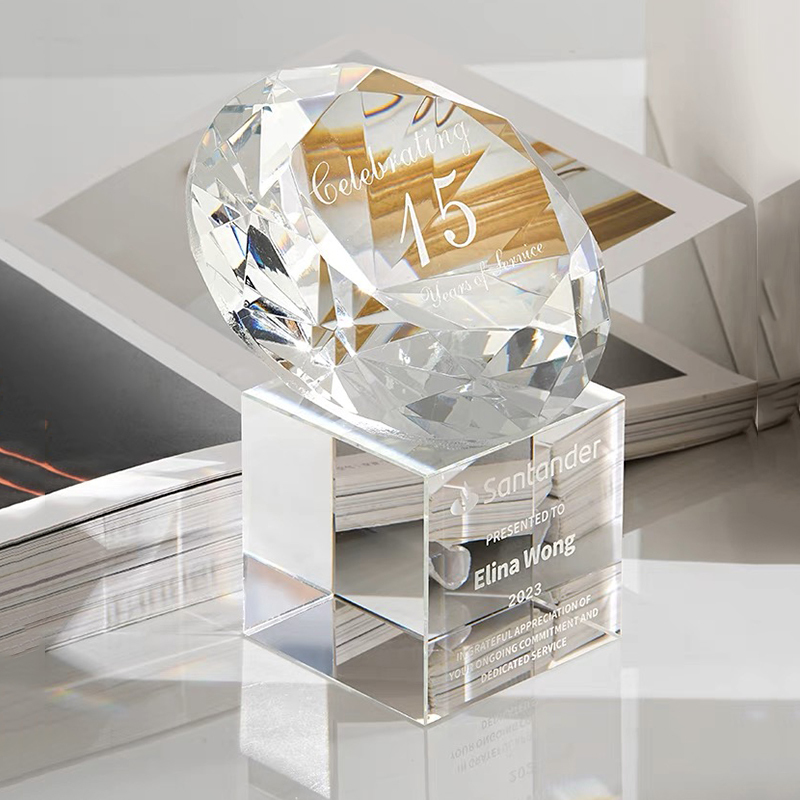 Fashion Crystal Diamond Awards K9 Crystal Reward Anniversary Trophy for Beauty Grooming Contest