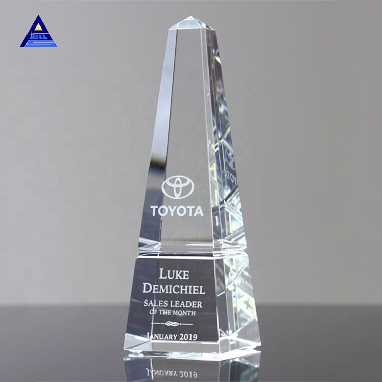 Unique Wholesale Customized Crystal Obelisk Award Trophy As Islamic Souvenir Gifts