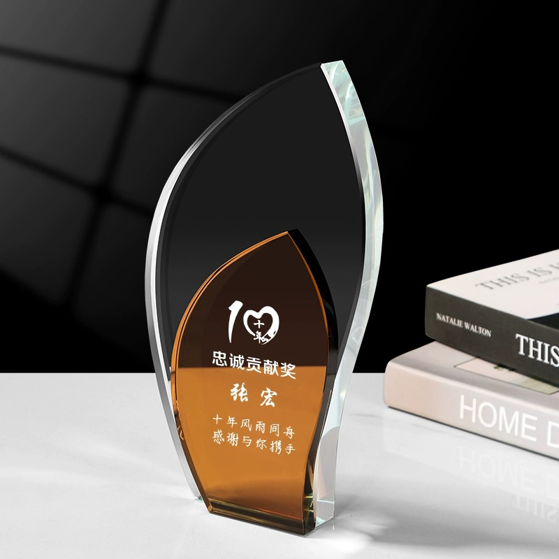 Simple Style Two-layer Crystal Trophy Award Cup for Anniversary Souvenirs Gifts