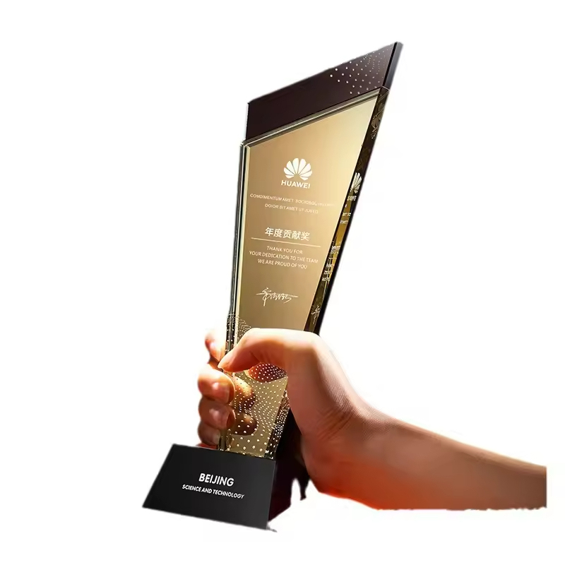 Customizable Crystal Trophy Creative New Style Outstanding Employee Annual Meeting Award Plaque Competition Souvenir