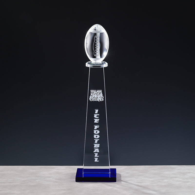 Simple Crystal Sports Rugby Trophy Award American Football School League Trophy Custom