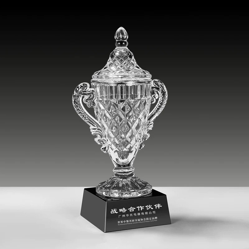 Huge High End Crystal Bowl Trophy Cup Customized Winner Awards Grammy Glass Cup Sports Trophy for Tournament