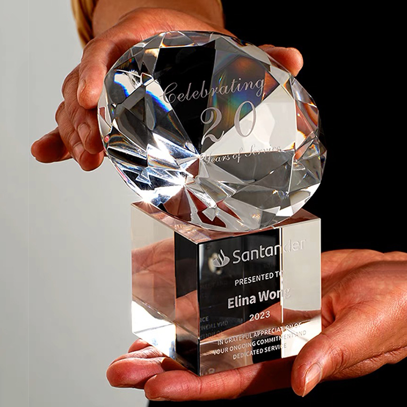 Fashion Crystal Diamond Awards K9 Crystal Reward Anniversary Trophy for Beauty Grooming Contest