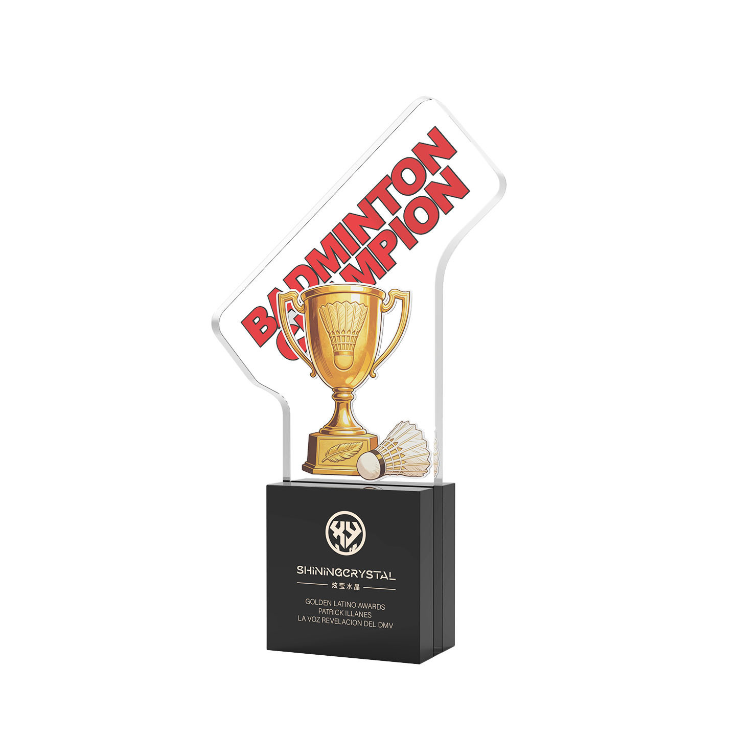 Factory Direct Supply Sports Series Crystal Trophy Stereoscopic Ball Sports Events Champions Asia Third Place Medals
