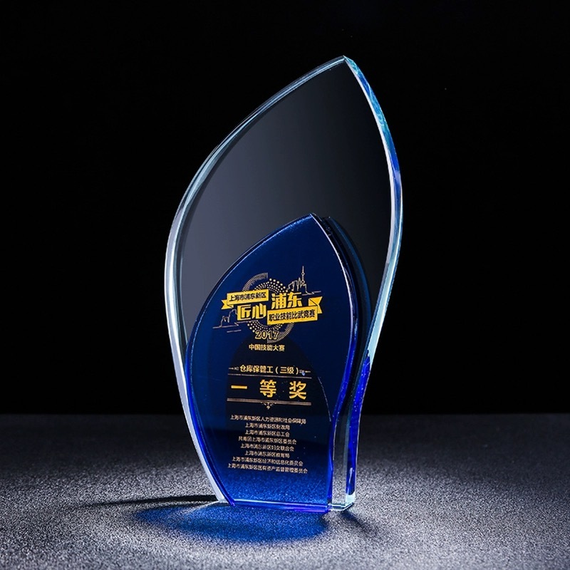 Simple Style Two-layer Crystal Trophy Award Cup for Anniversary Souvenirs Gifts