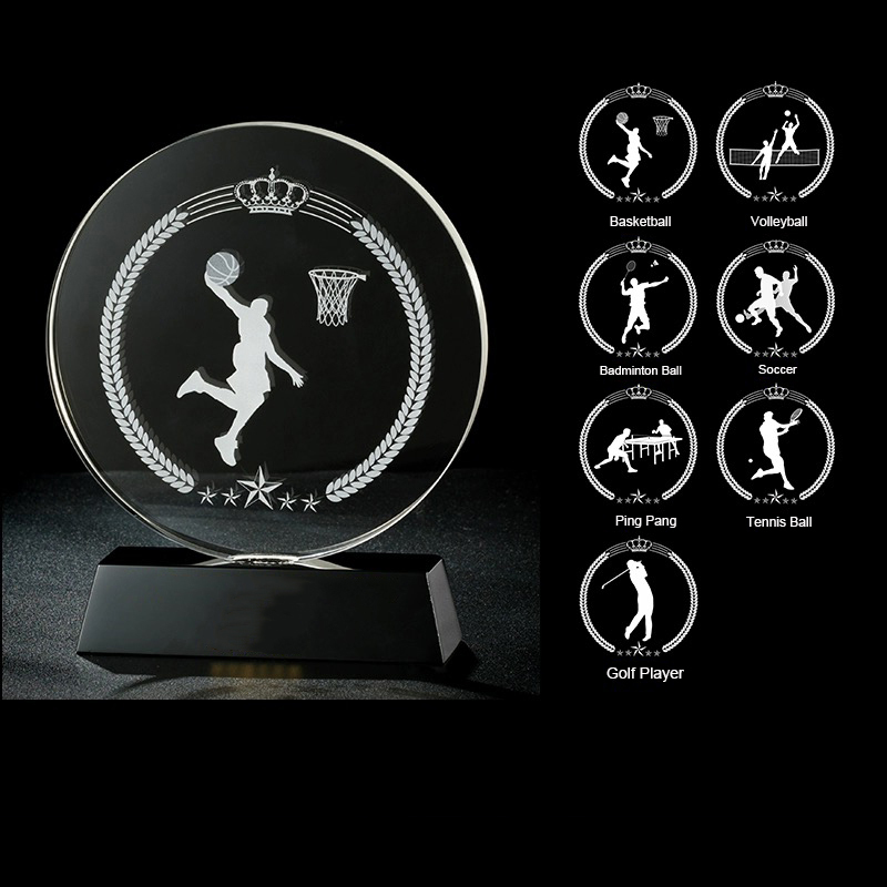 New MVP Sports Custom Trophy Medals Crystal Basketball Football Golf Ball Player Engraved Your Design Awards for Club