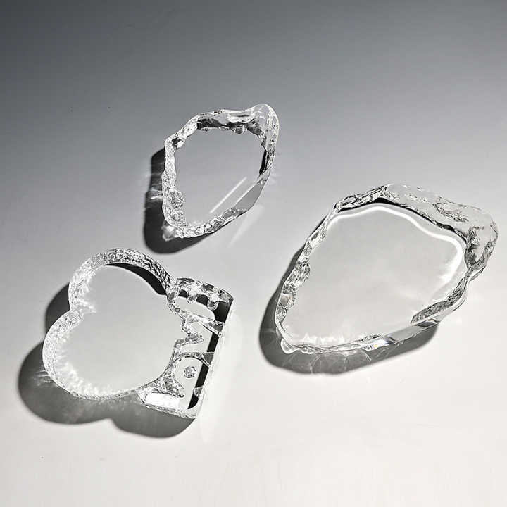 Shining Creative  Wholesale Custom Engraving Etched Glass Award Crystal Iceberg Office Decoration for Souvenir Gift
