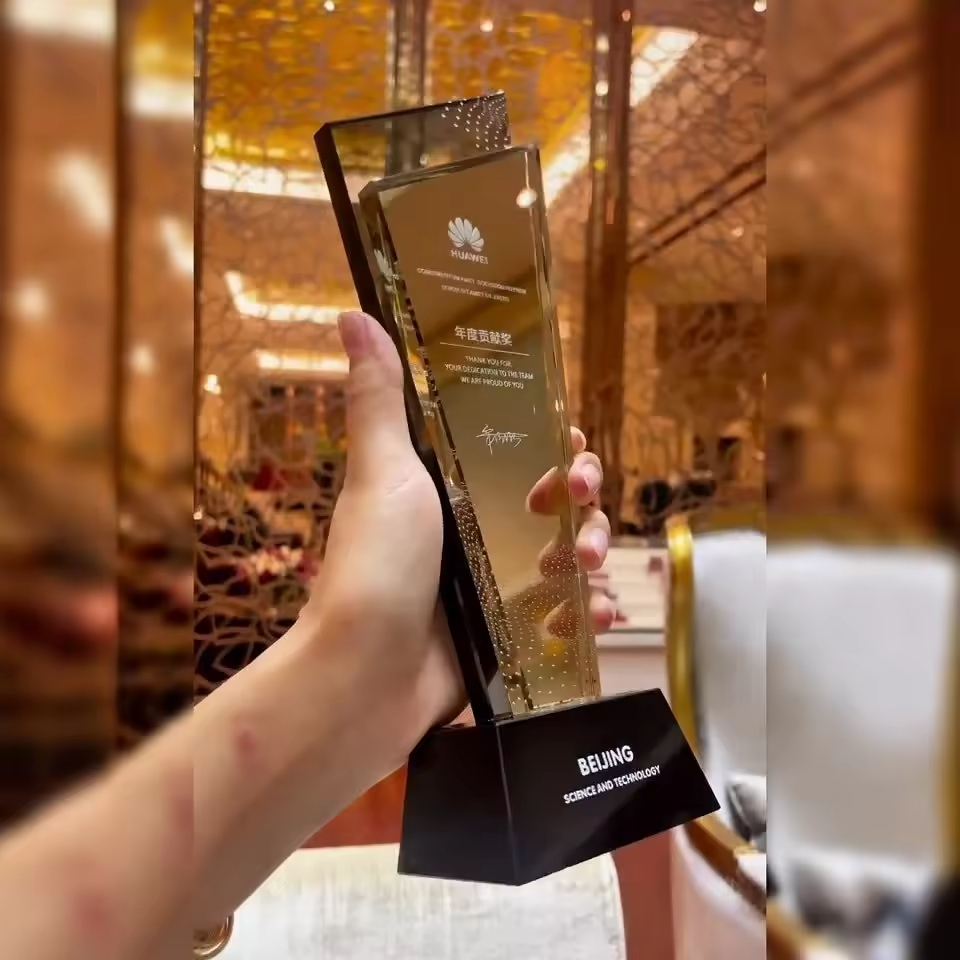 Customizable Crystal Trophy Creative New Style Outstanding Employee Annual Meeting Award Plaque Competition Souvenir