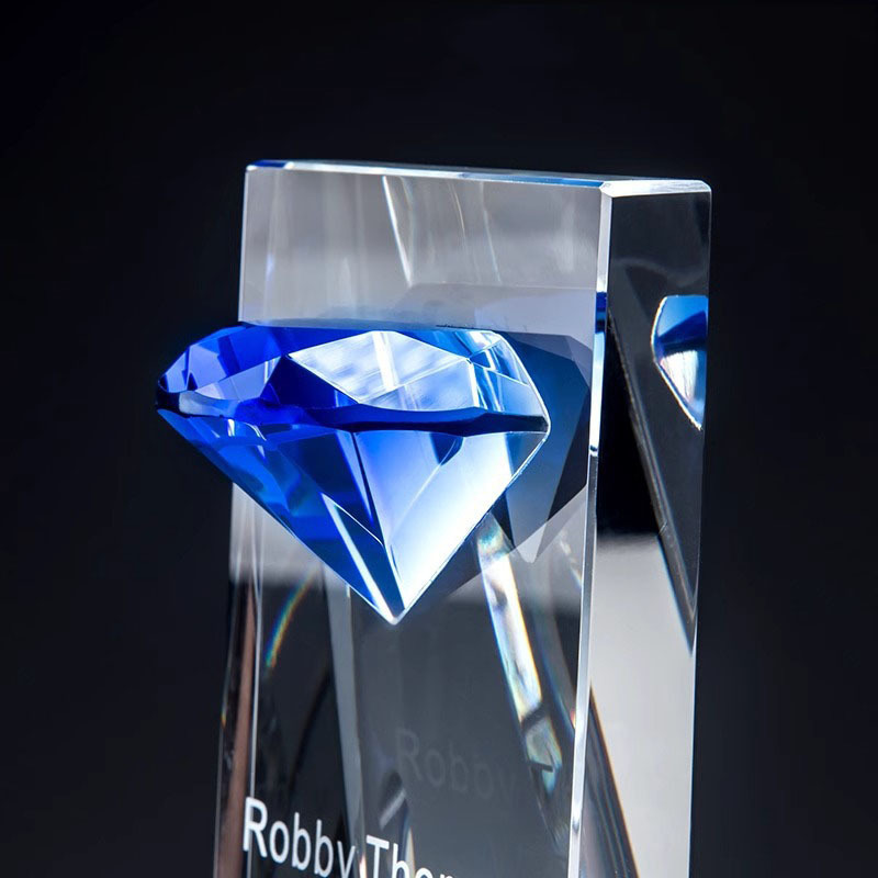Crystal Craft Custom Crystal Color Glass Trophy Blanks Diamond  Shape Crystal Glass Awards Trophies