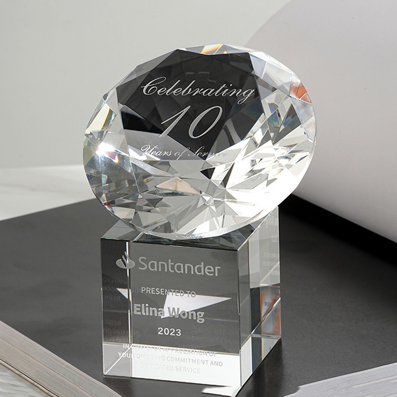 Fashion Crystal Diamond Awards K9 Crystal Reward Anniversary Trophy for Beauty Grooming Contest
