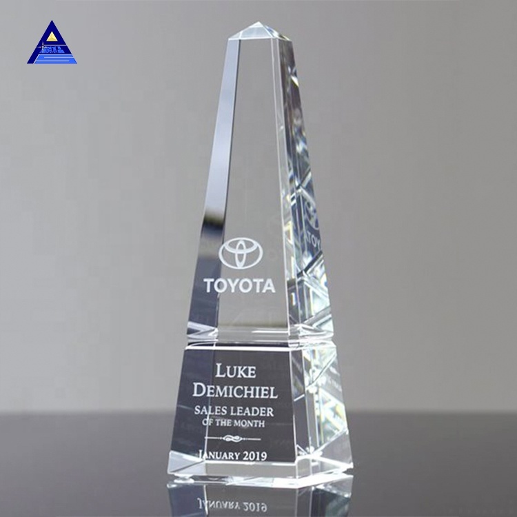 Unique Wholesale Customized Crystal Obelisk Award Trophy As Islamic Souvenir Gifts