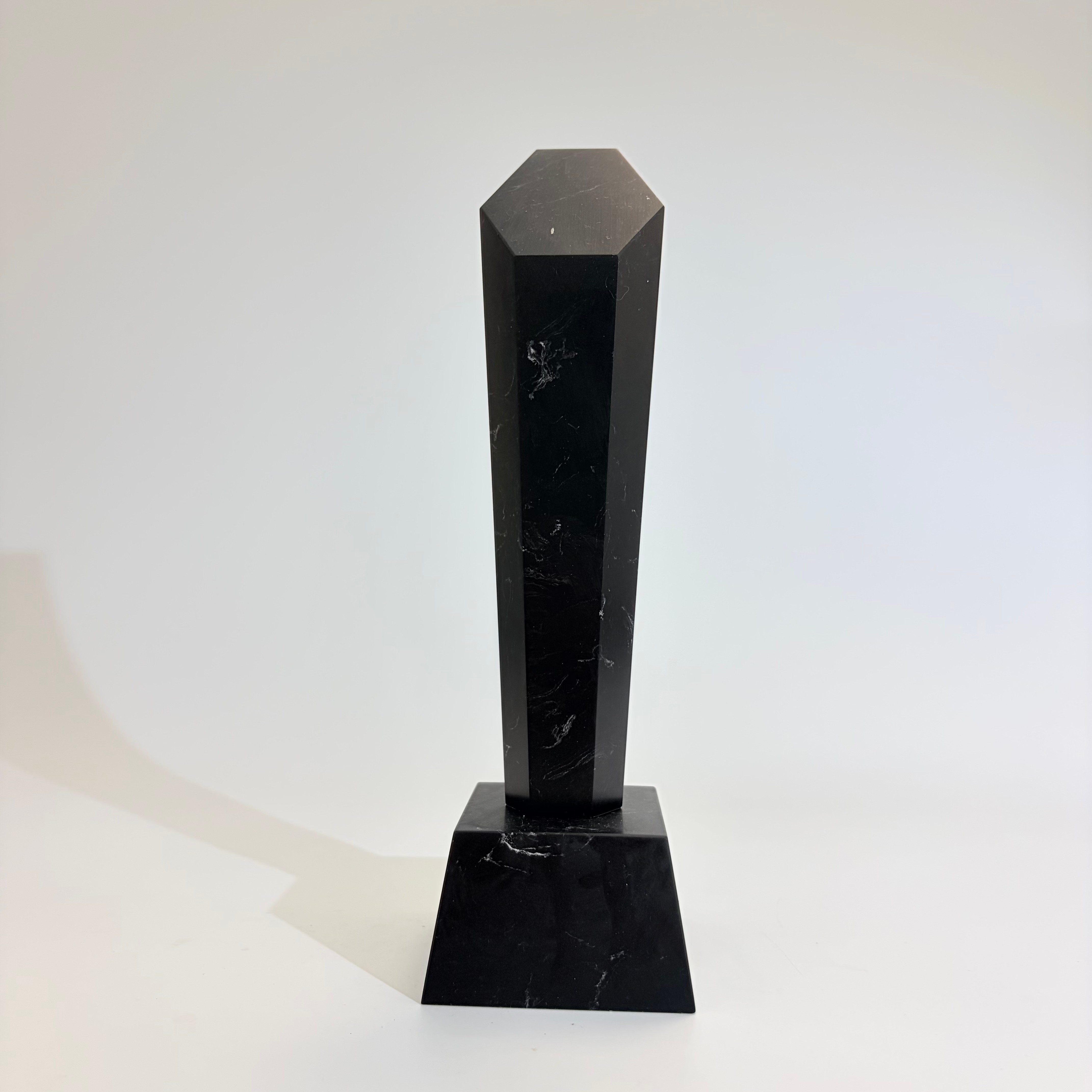 Wholesale Eco-Friendly Solid Natural Marble Pillar Trophy Trapezoid Base Casting Custom Engraving Long Service Award Souvenir