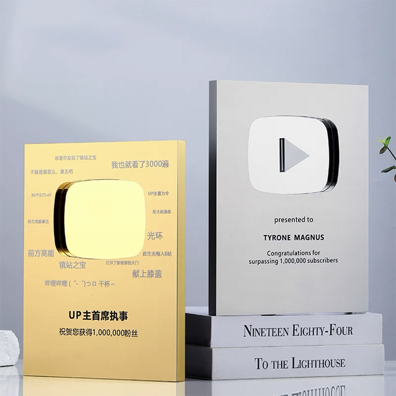 2026 Newest Gold Silver UV Printing Alloy Custom Name Plates Honor Shield Trophy Medals Metal Plaque Awards Wholesale