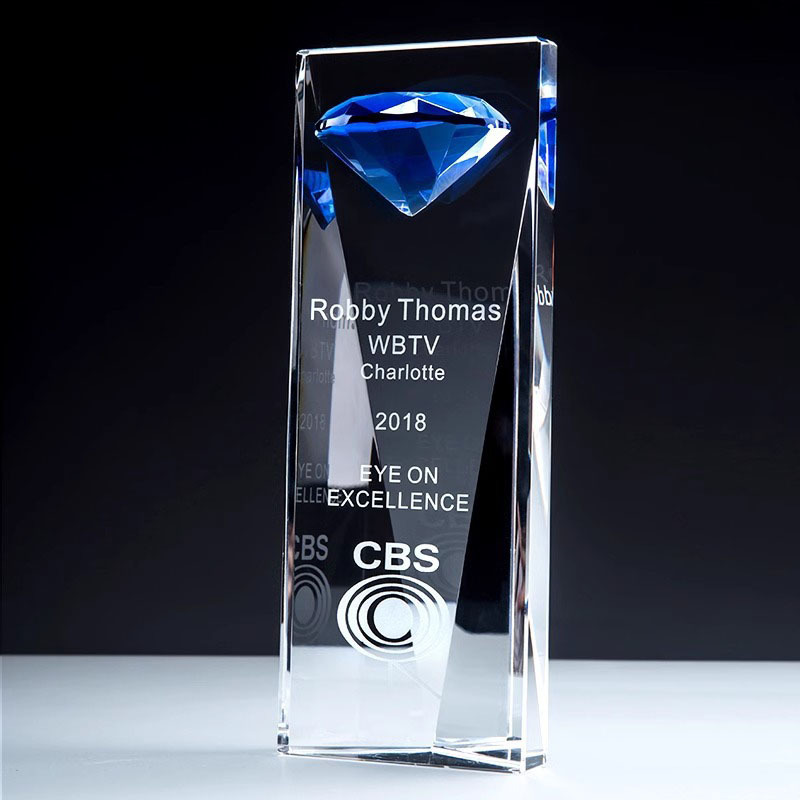 Crystal Craft Custom Crystal Color Glass Trophy Blanks Diamond  Shape Crystal Glass Awards Trophies