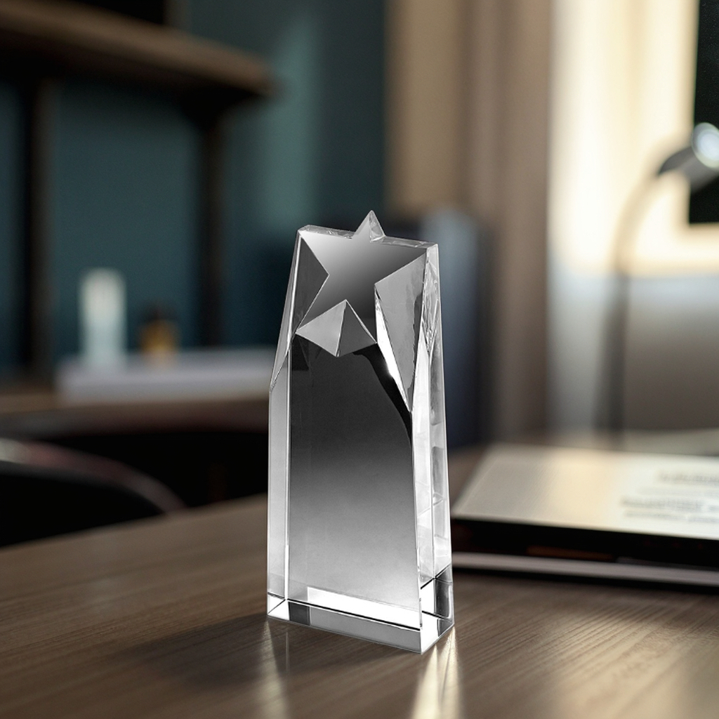 Shining Hot Selling Star Shape Crystal Trophy Star Award Crystal Souvenir Gift Table  Decoration