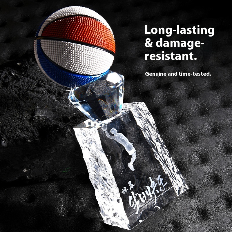 Customized Creative Crystal Basketball Ornament Perfect Birthday Gift for Junior High School Boys Brothers Other Crystal Crafts