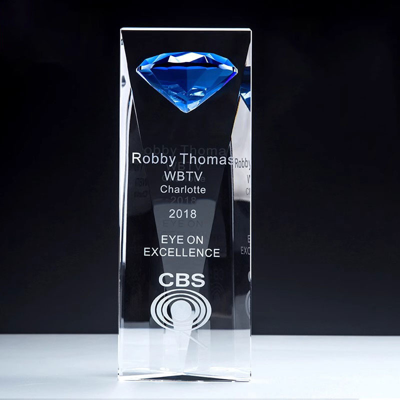 Crystal Craft Custom Crystal Color Glass Trophy Blanks Diamond  Shape Crystal Glass Awards Trophies