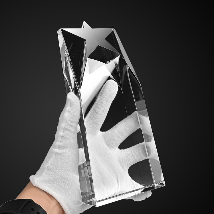 Shining Hot Selling Star Shape Crystal Trophy Star Award Crystal Souvenir Gift Table  Decoration