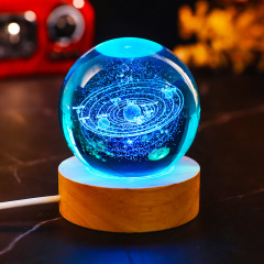 Color solar system solid wood warm light base