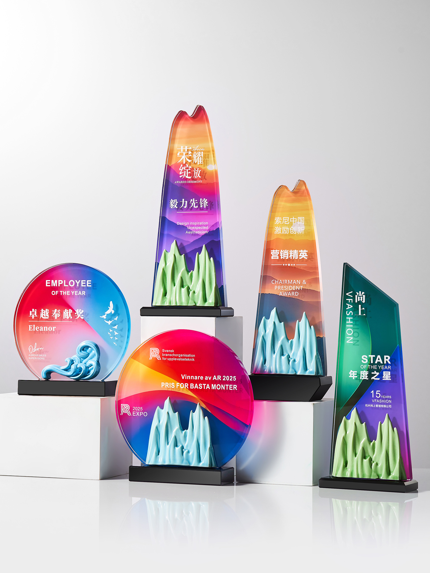Wholesale Iceberg Shaped Crystal Photo Frame New Design Crystal Awards and Trophies for Custom Engraving Corporate Gifts