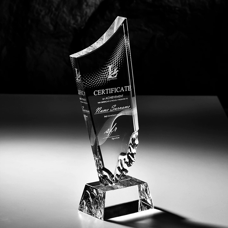 Personalized Clear Glass Crystal Award Trophy MH-LJ0215
