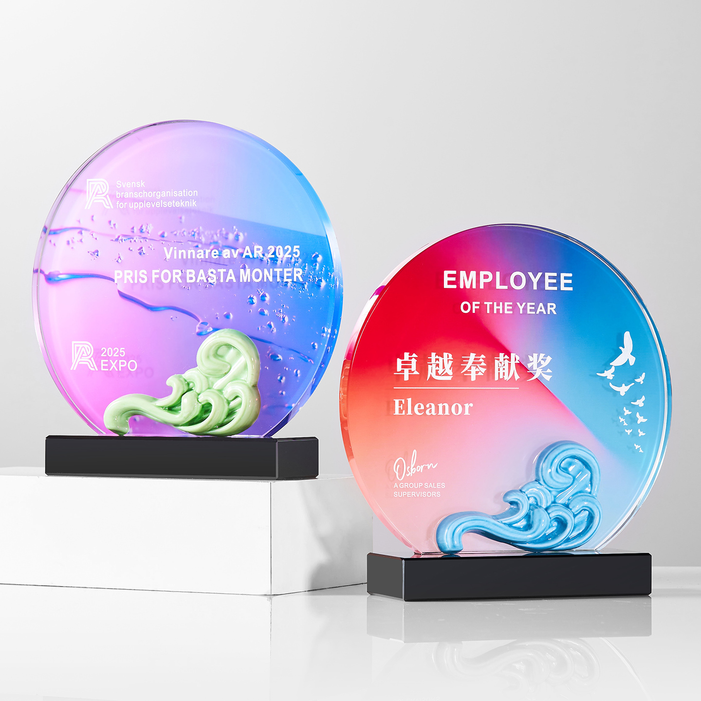 Wholesale Iceberg Shaped Crystal Photo Frame New Design Crystal Awards and Trophies for Custom Engraving Corporate Gifts