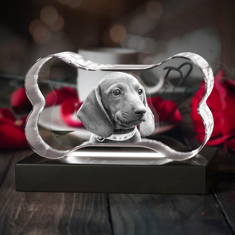 Wholesale Custom Personalized 3D Engraved Photo K9 Crystal Bone Block Cube Clear Polished Modern Design Fashion Trend Business