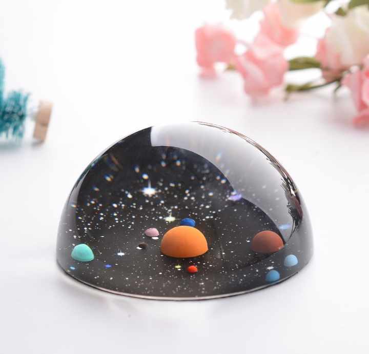New Wholesale 80mm Solar Sphere Educational Customizable Universe Design 3D Planet Crystal  Paperweight