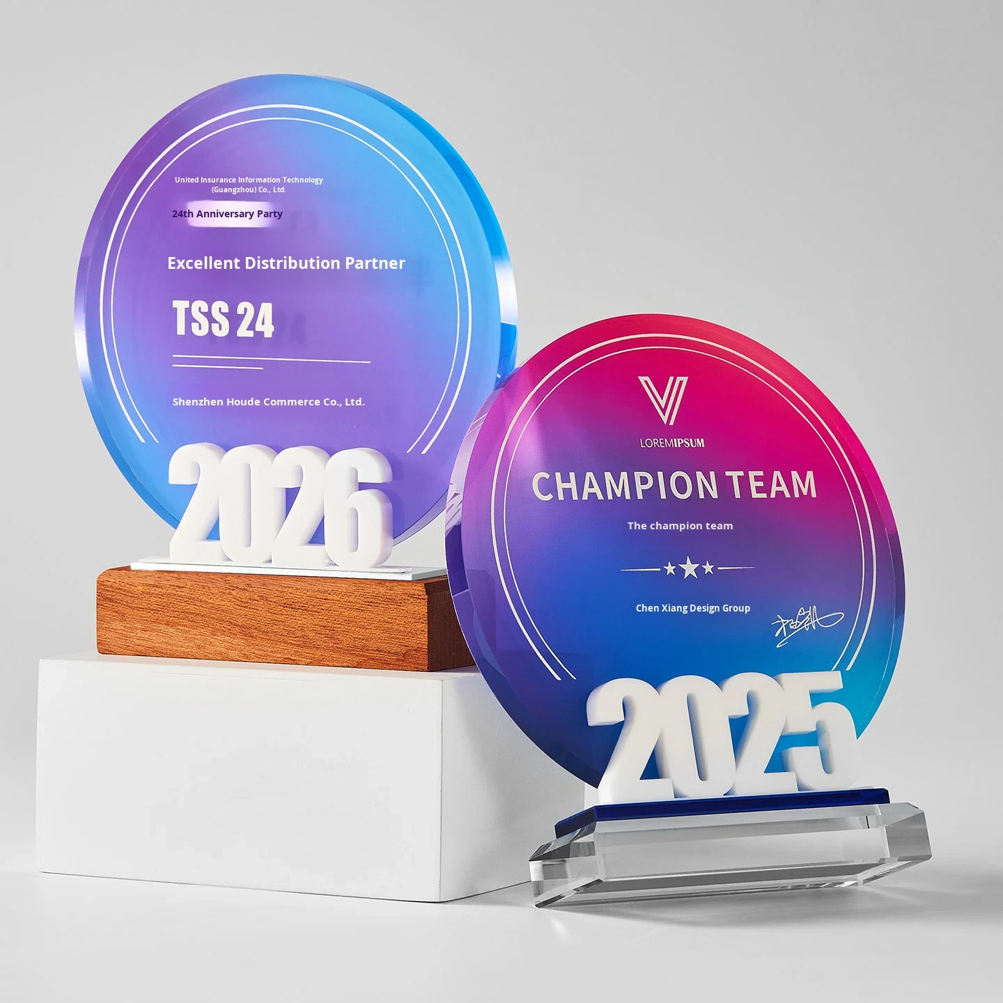 Dazzling Crystal 2026 Creative Custom Artificial Crystal Acrylic Trophy Annual Star Fifty-second Anniversary Employee Year Award