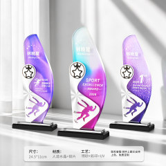 Sports crystal trophy-running style