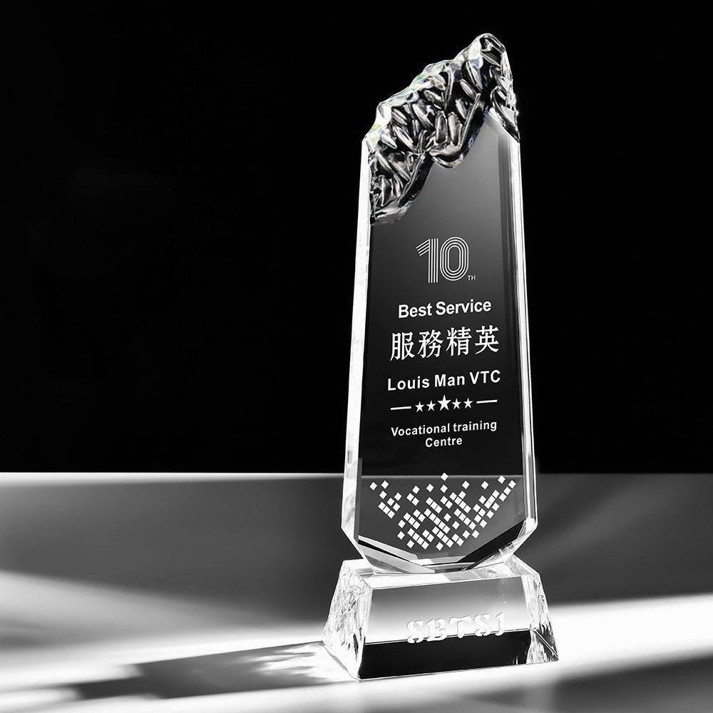 Crystal Plaque Trophy Clear Black Base Crystal Iceberg Trophy Awards