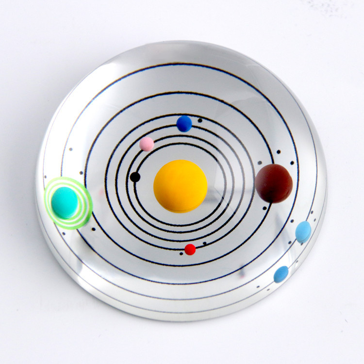 New Wholesale 80mm Solar Sphere Educational Customizable Universe Design 3D Planet Crystal  Paperweight