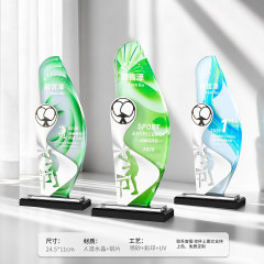 Sports crystal trophy-table tennis design