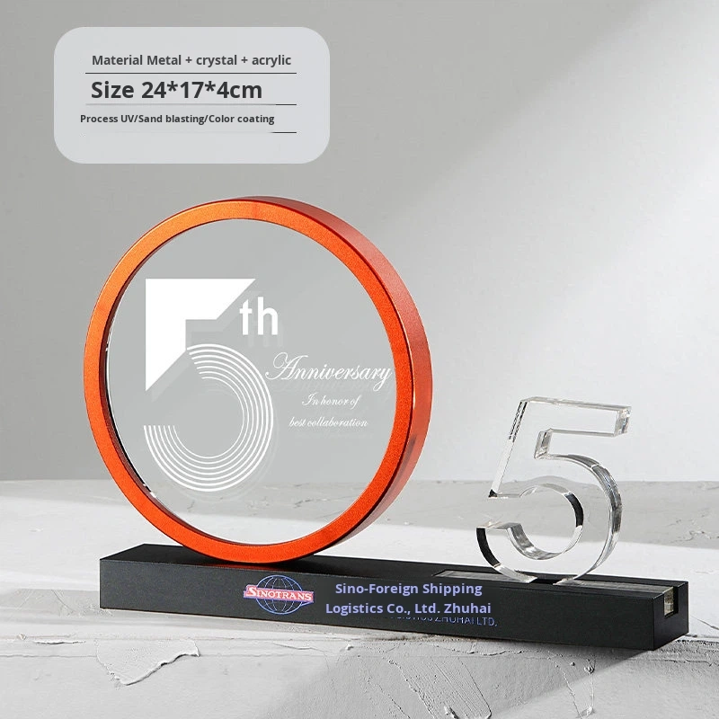 Creative Trophy Medal Special-shaped Custom Electroplated Metal Sculpture Company Group 102030th Anniversary Celebration Logo