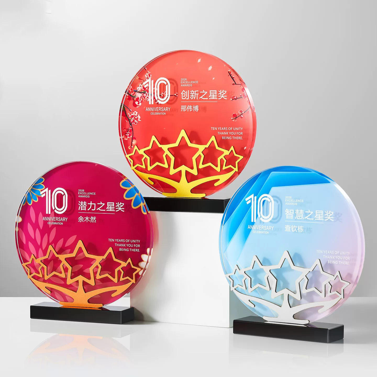 Custom Souvenir Gifts Crystal Trophy Awards Gold Silver Copper Metal Crystal Horse Trophy
