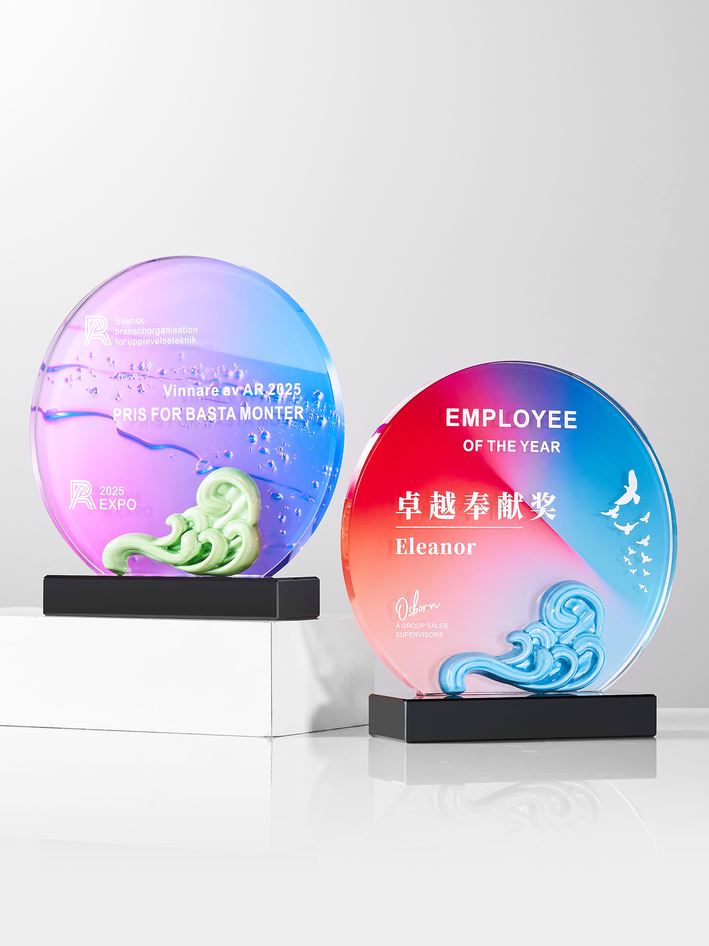 Wholesale Iceberg Shaped Crystal Photo Frame New Design Crystal Awards and Trophies for Custom Engraving Corporate Gifts