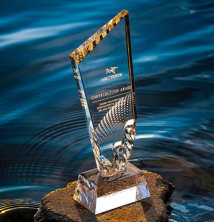 Personalized Clear Glass Crystal Award Trophy MH-LJ0215
