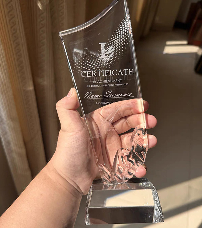 Personalized Clear Glass Crystal Award Trophy MH-LJ0215