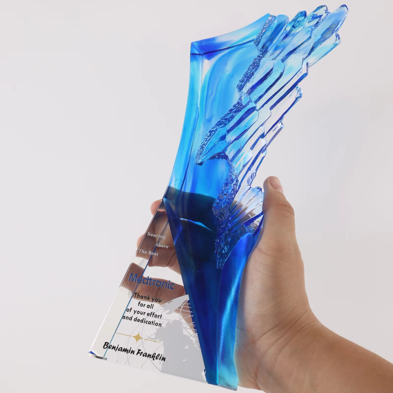Honor Crystal Award for Engraving Wholesale Customized Competition Crystal Trophy Sandblasting Technique Custom Logo Shape for