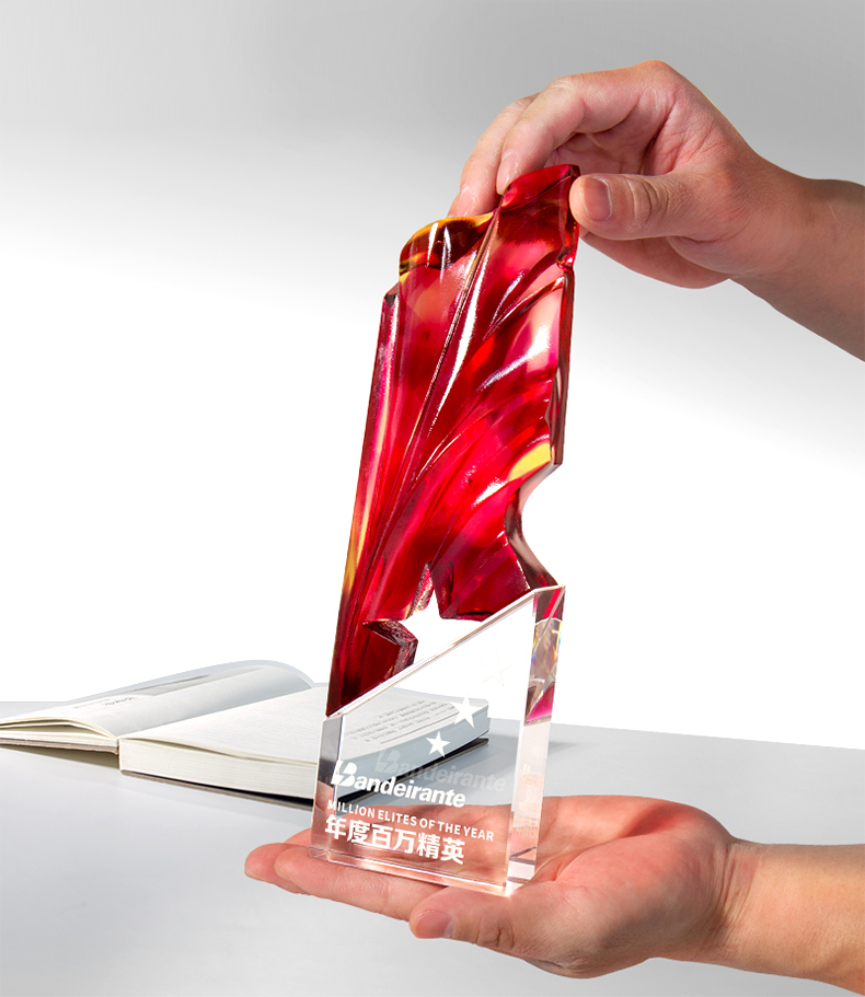 Personalized Solid Crystal Trophy Glass Champion Award UV Printed Trophy for Sports Souvenir Gift
