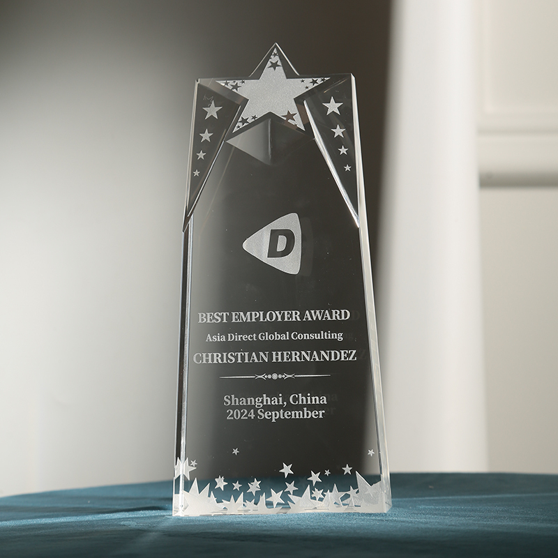 ADEL ADL1130CTA New Redesign 3D Sandblasted Engraving Crystal Trophy with Gift Box for Awards and Souvenir