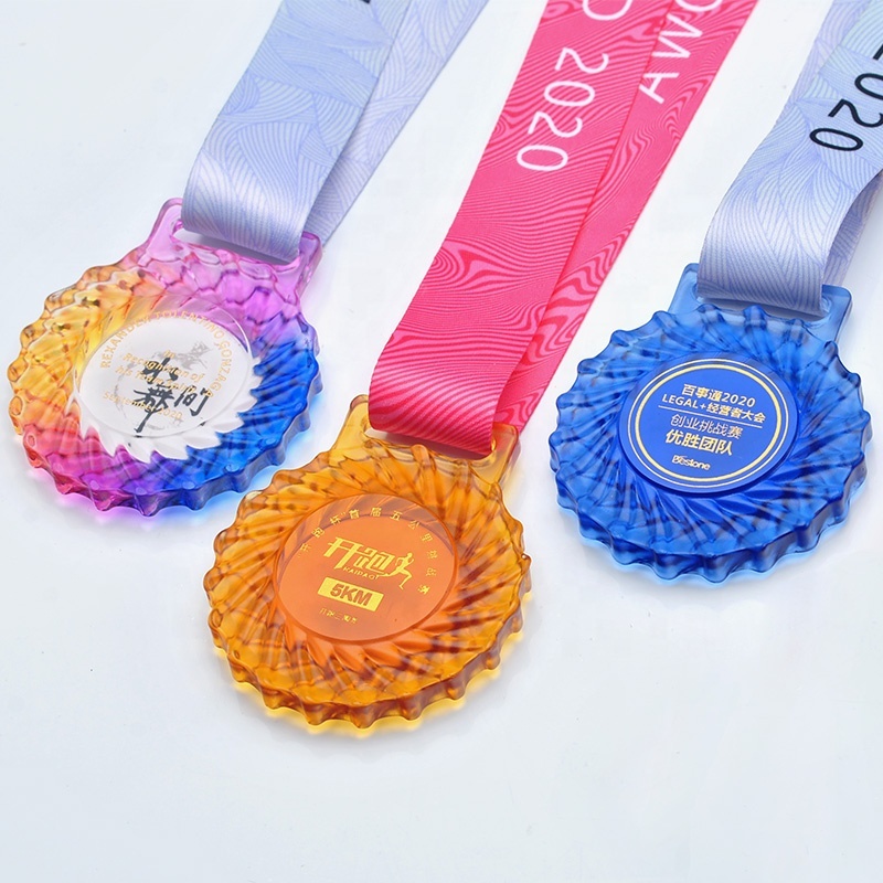 Jadevertu Luli Eco-Friendly Sandblasted Laser Engraved Crystal Medal for Sport Prize Presentation Custom Award