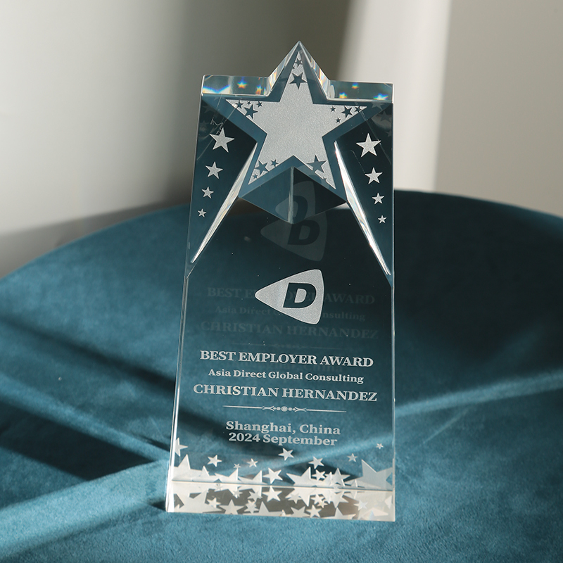 ADEL ADL1130CTA New Redesign 3D Sandblasted Engraving Crystal Trophy with Gift Box for Awards and Souvenir
