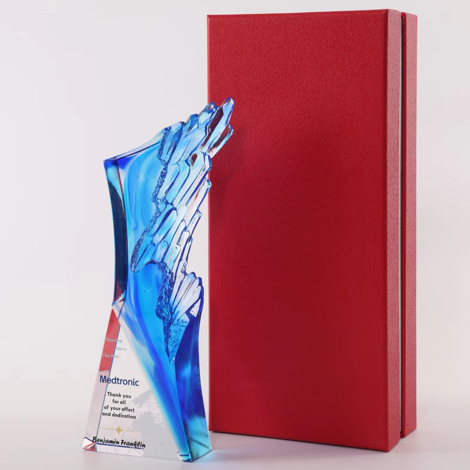 Honor Crystal Award for Engraving Wholesale Customized Competition Crystal Trophy Sandblasting Technique Custom Logo Shape for