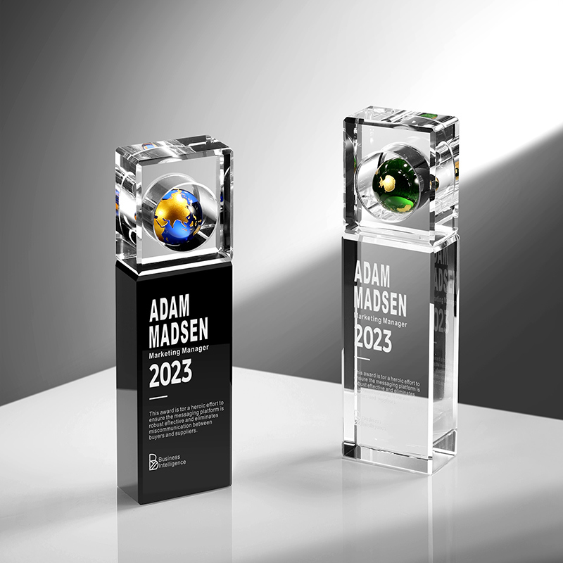 New Design Crystal Trophy Colorful Custom Sport Trophy Awards Wholesale Glass Trophy