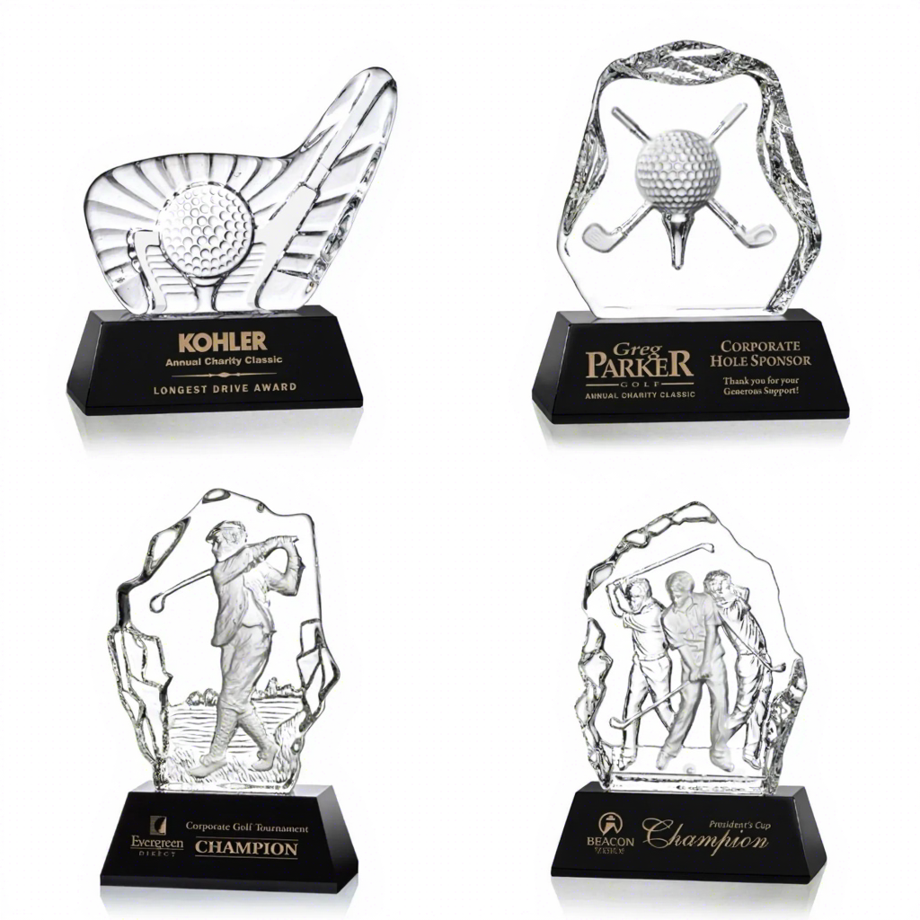 Golf Crystal Trophy Hole in One Award Sports Competition Prize Crystal Ball Race Prize Custom Made Hot Sale