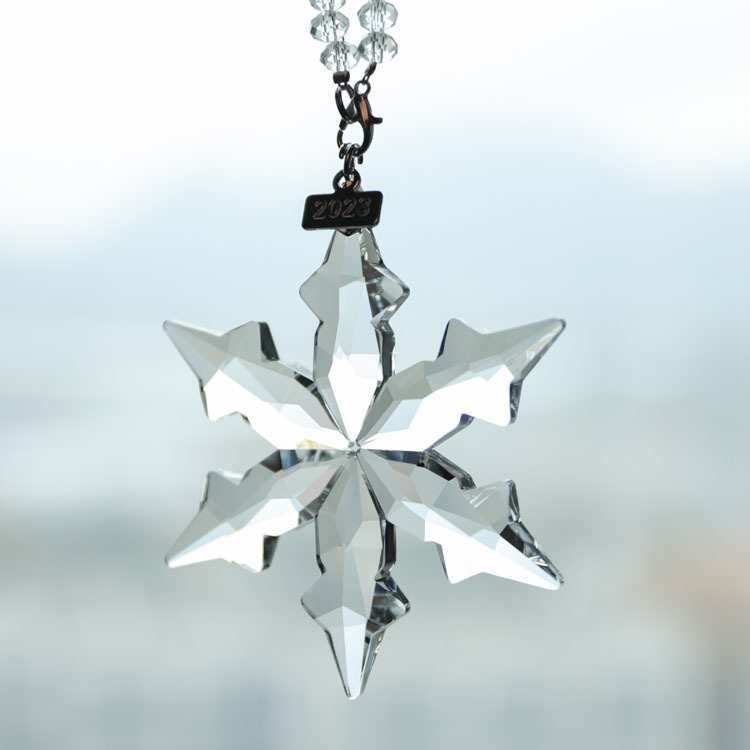 Fashion K9 Crystal Snowflake  Christmas Hanging Ornament Car Accessories Small Crystal Model  Wedding Return Glass Pendant