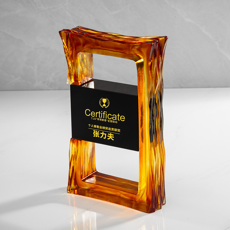 Unique Design Crystal Award Trophy with Customizable Engrave Words Custom Logo UV/Laser Printing HONOR Style for Souvenir Gifts