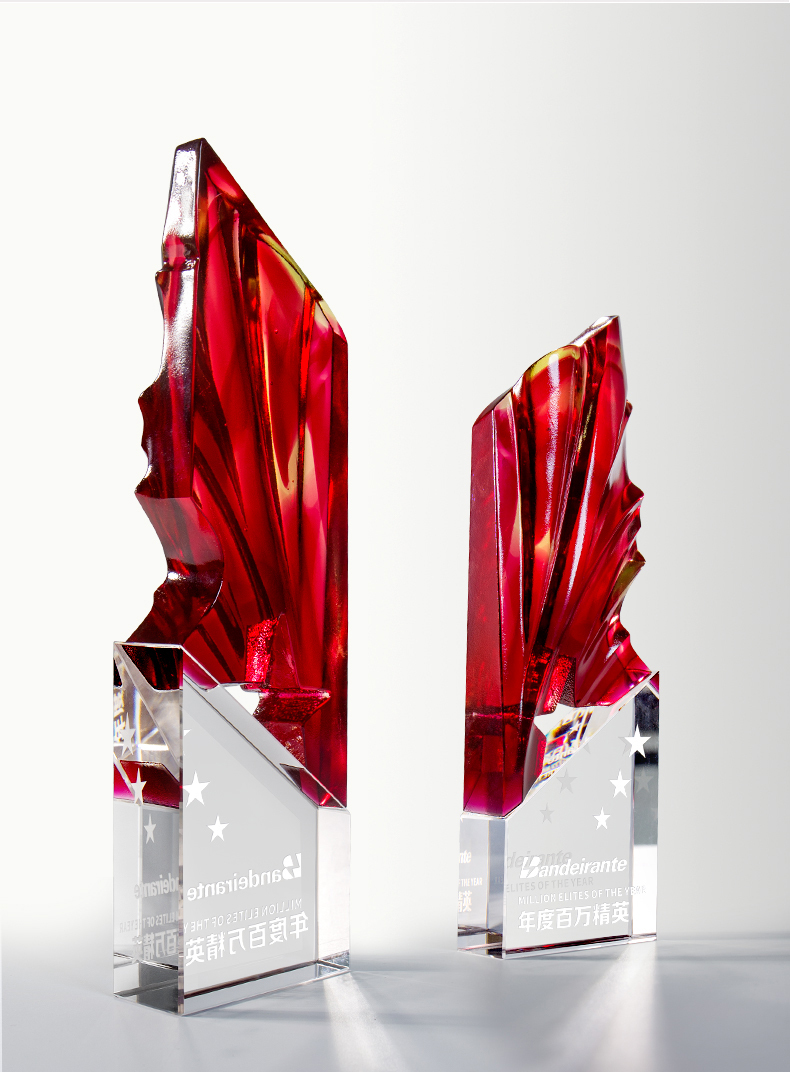 Personalized Solid Crystal Trophy Glass Champion Award UV Printed Trophy for Sports Souvenir Gift
