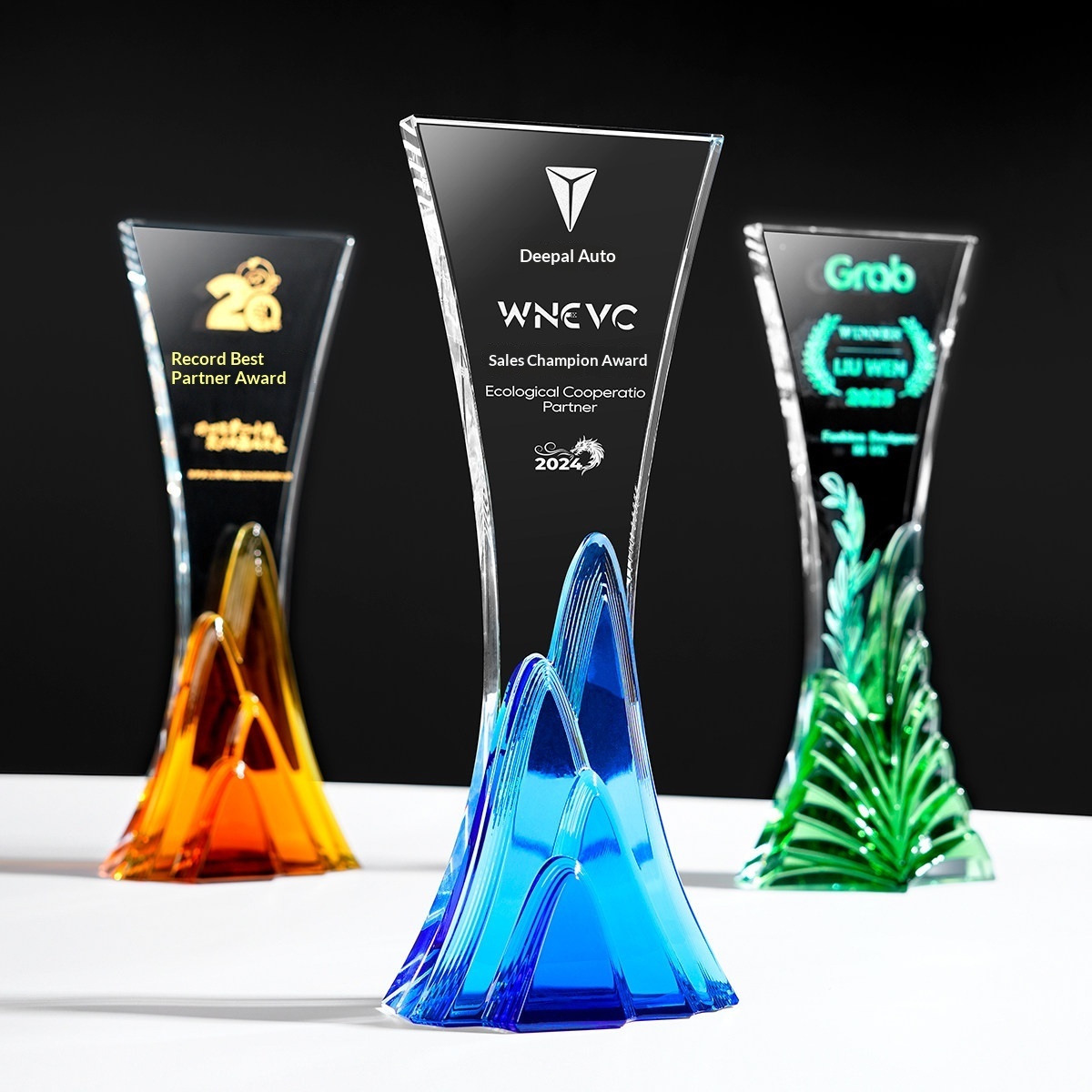 Coloured Glaze China Trophy Customized Creative High-Grade Crystal Retirement Memorial Outstanding Staff Activities Awards